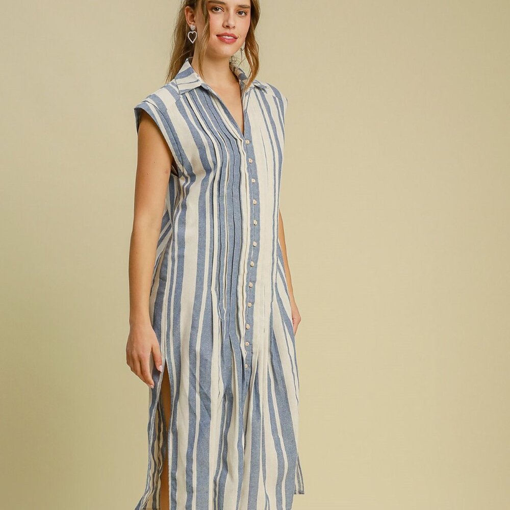 striped midi dress